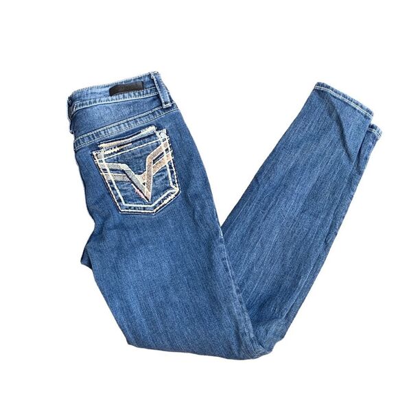 Vigoss Medium Wash Distressed Skinny Embroidered Jeans Women’s size 6 - Picture 13 of 13